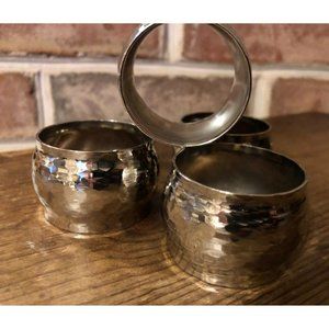 Vintage Estate Set of 4 Silver Plated Napkin Rings made in Hong Kong